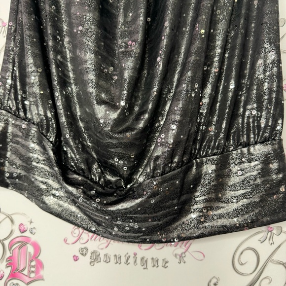 Dress sparkly sequins black grey silver sparkle glitter sexy mini dress tube y2k - Picture 3 of 10